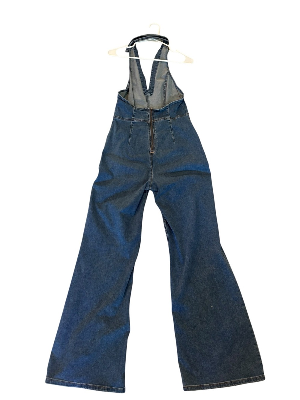 We The Free Dark Blue Denim Wide-Leg Women's Jumpsuit Overalls size M. - Picture 2 of 7
